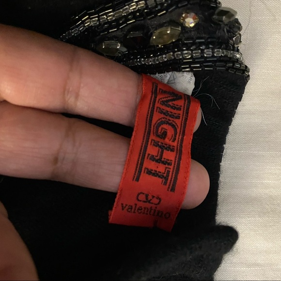 Vtg Valentino Night Cashmere Sweater Beaded (SW2) - Picture 8 of 8